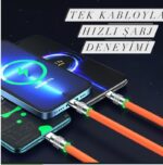 3in1 Çelik Uçlu Şarj Kablosu - Görsel 4