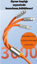 3in1 Çelik Uçlu Şarj Kablosu - Görsel 5