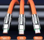 3in1 Çelik Uçlu Şarj Kablosu - Görsel 6